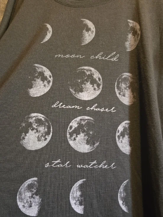 Maurices Black Short Sleeve Tee with Moon Phase Graphic - Picture 2 of 5